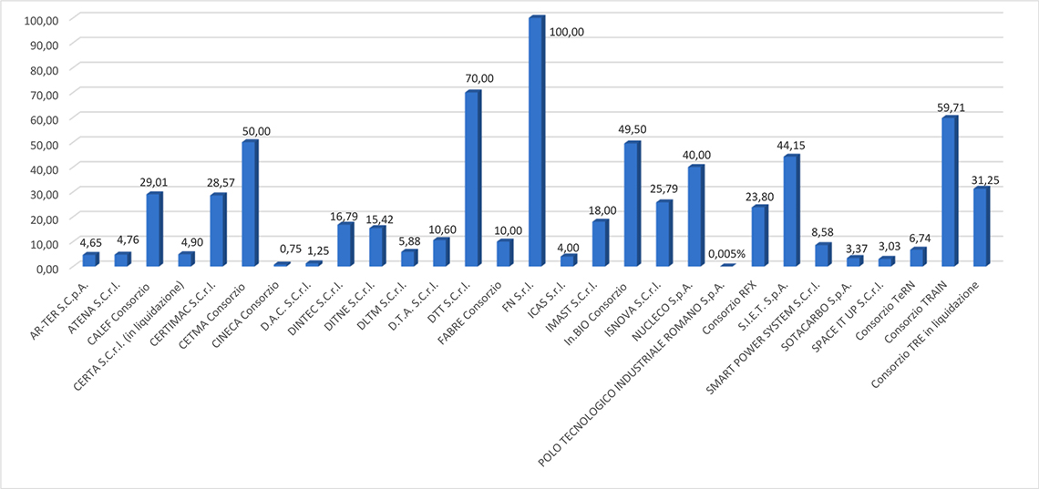 Grafico rappresentazione quote di partecipazione